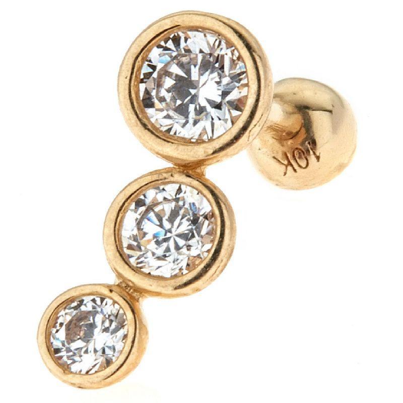 Amella Jewels 10k Gold Cubic Zirconia Stud, Womens, Yellow Product Image