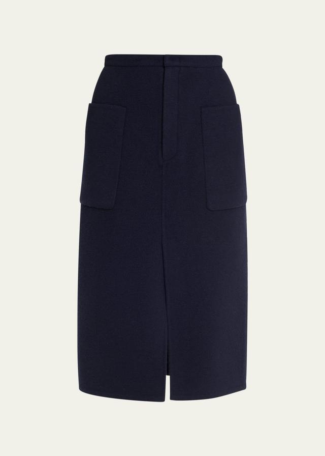 Womens Brushed Wool Pencil Skirt Product Image