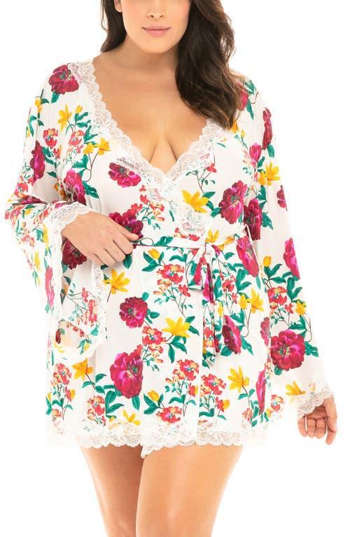 Oh La La Cheri Lace Trim Floral Print Robe Product Image