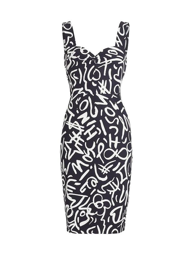 Womens Scribble Logo Sweetheart Midi-Dress Product Image