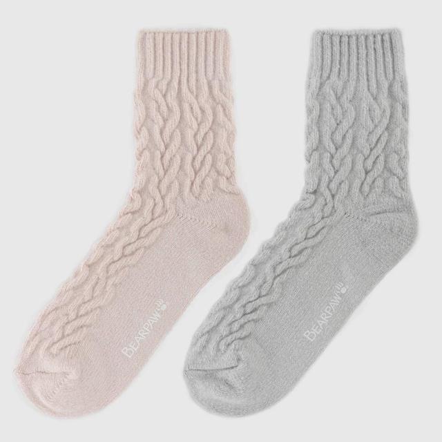 Bearpaw Womens Supersoft Large Cable 2pk Boot Socks 5-10 Product Image