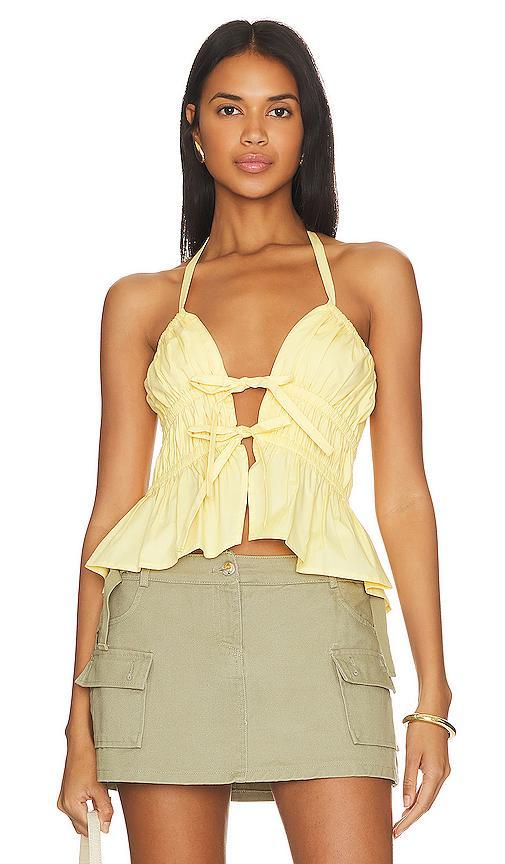 Lovers and Friends Dalia Top in Butter Yellow - Lemon. Size M (also in XL). Product Image