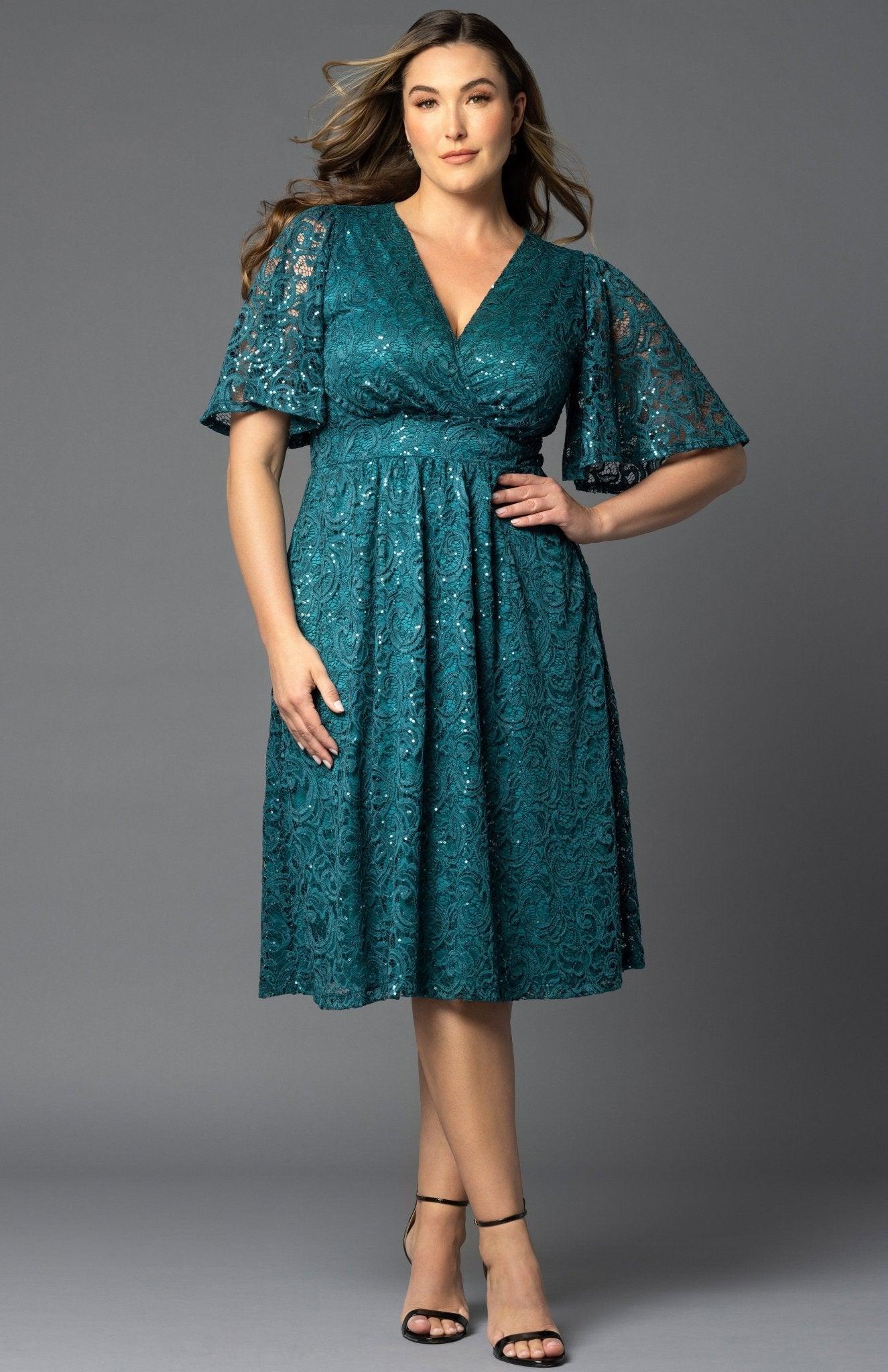 Starry Sequined Lace Cocktail Dress - Plus Product Image