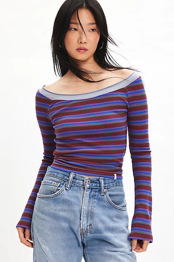 BDG Stella Boatneck Waffle Knit Tee Womens at Urban Outfitters Product Image