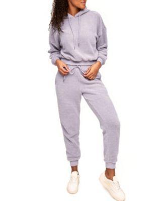 Dorothea Womens Sherpa Sweatshirt & Pant Loungewear Set Product Image