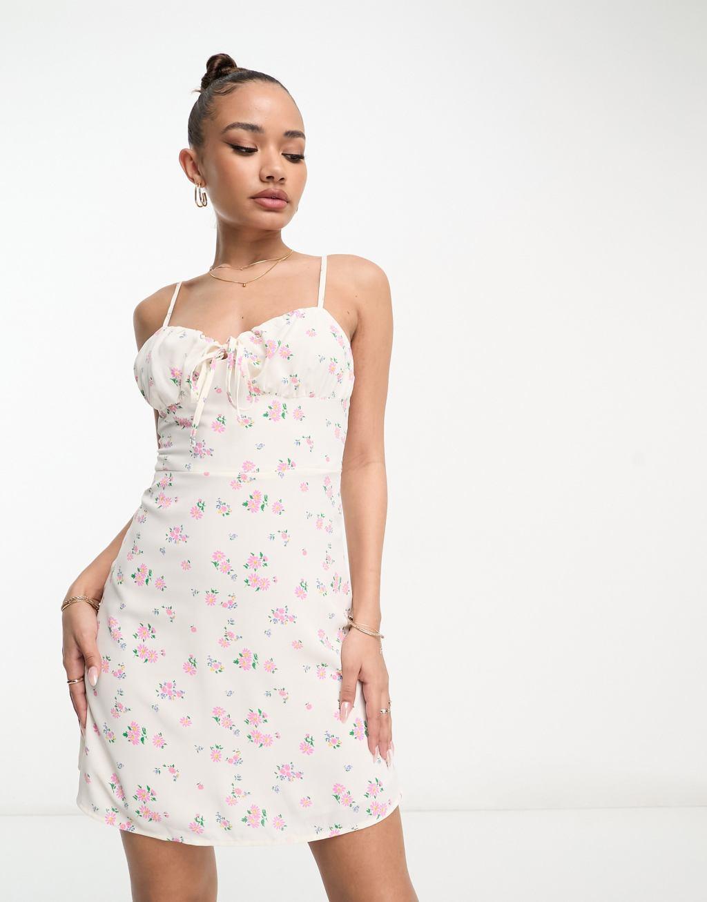 Collective the Label ruched bust mini dress in mixed floral Product Image