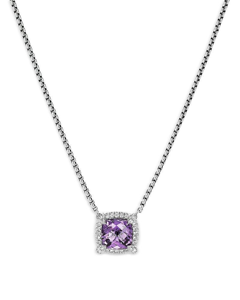 Womens Petite Chatelaine Pav Bezel Pendant Necklace with Diamonds Product Image