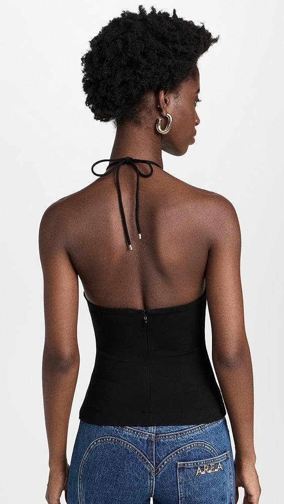 AREA Crystal Eyelet Halter Top | Shopbop Product Image