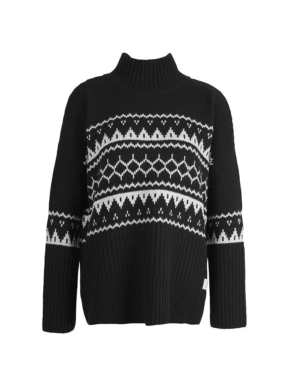 Womens Pine Wool-Blend Fair-Isle Sweater Product Image