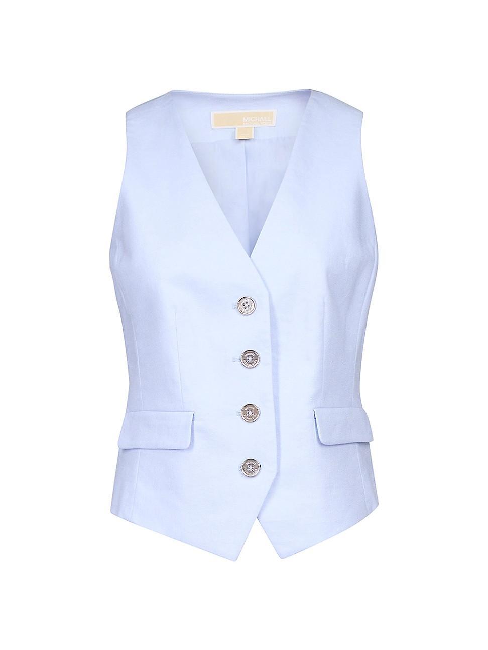 Womens Linen-Blend V-neck Vest Product Image