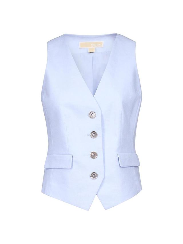 Womens Linen-Blend V-neck Vest Product Image