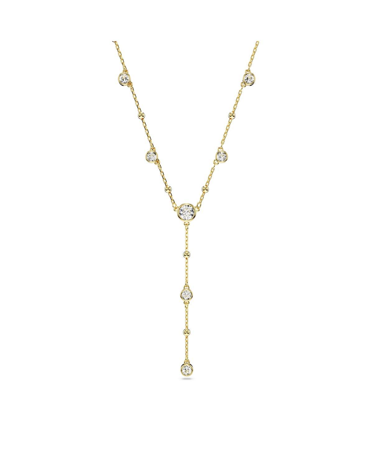 Swarovski Round Cut, Scattered Design, WhiteTone Imber Y Necklace - Gold Product Image