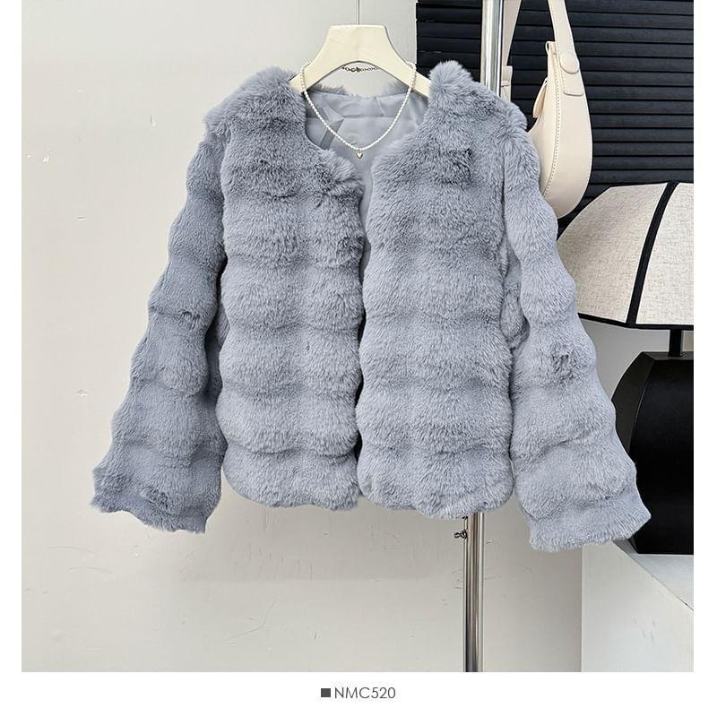 Open-Front Faux-Fur Jacket Product Image