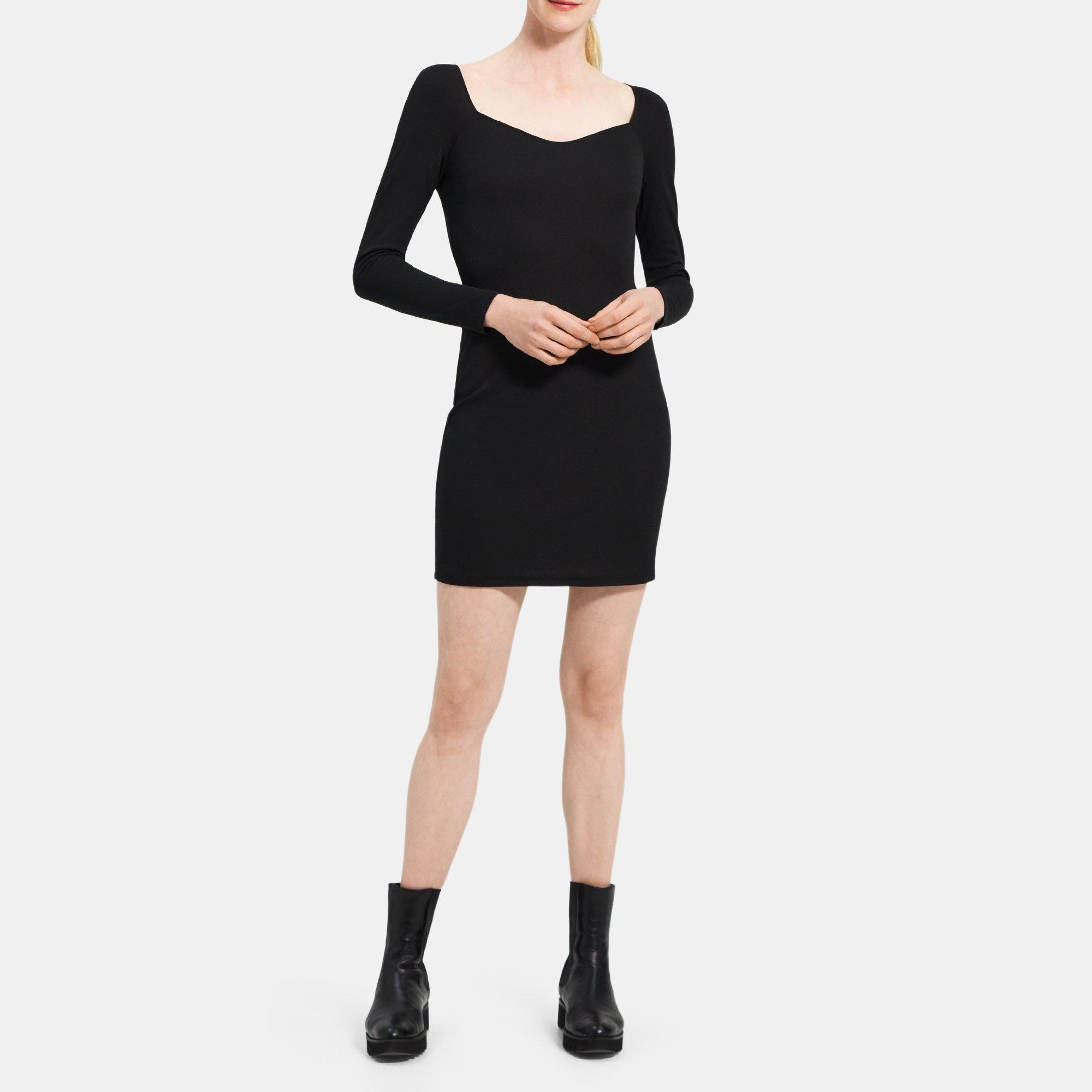 Crepe Jersey Fitted Sweater Dress | Theory Outlet Product Image