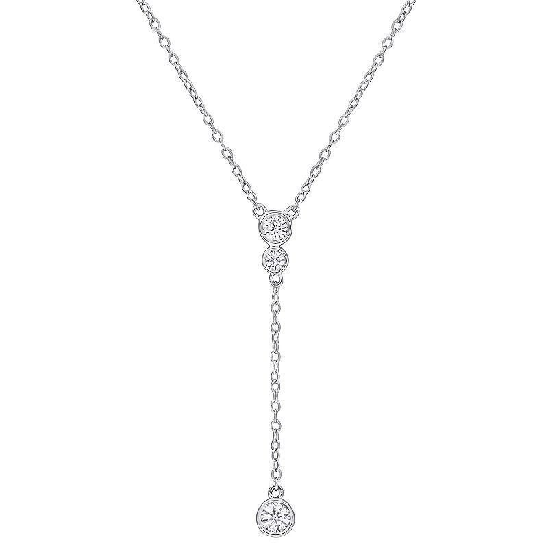 Stella Grace Sterling Silver 1/3 Carat T.W. Lab-Created Moissanite Lariat Necklace, Womens Product Image