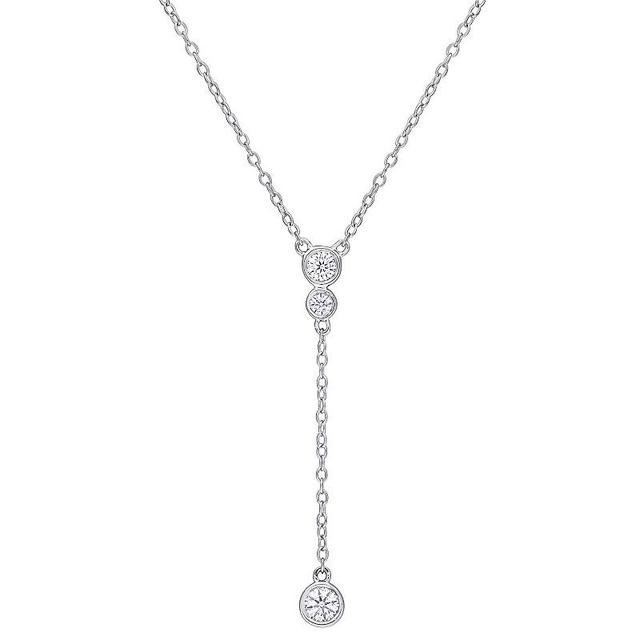 Stella Grace Sterling Silver 1/3 Carat T.W. Lab-Created Moissanite Lariat Necklace, Womens Product Image