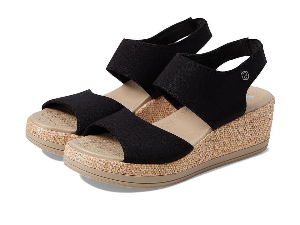 Bzees Reveal Womens Wedge Sandals Black Product Image