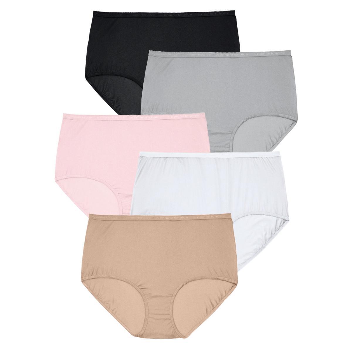 Comfort Choice Womens Nylon Brief 5-Pack Product Image