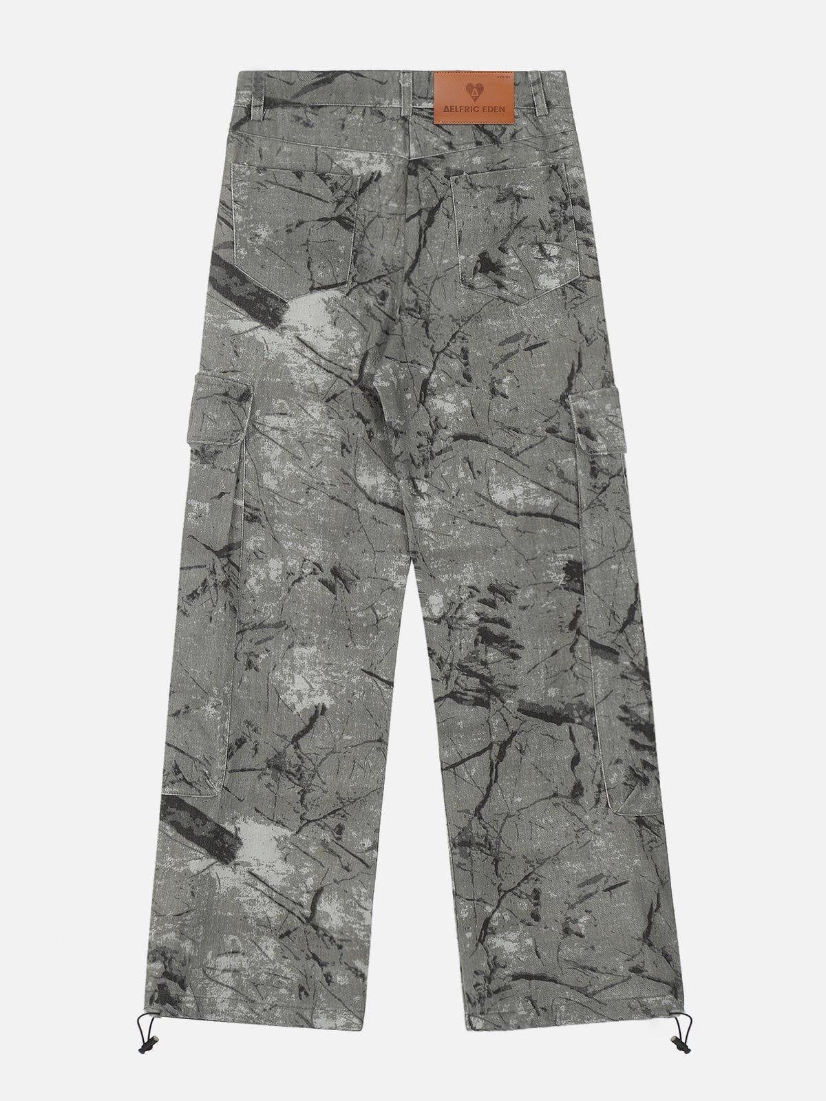 Aelfric Eden Grey Camouflage Cargo Pants Product Image