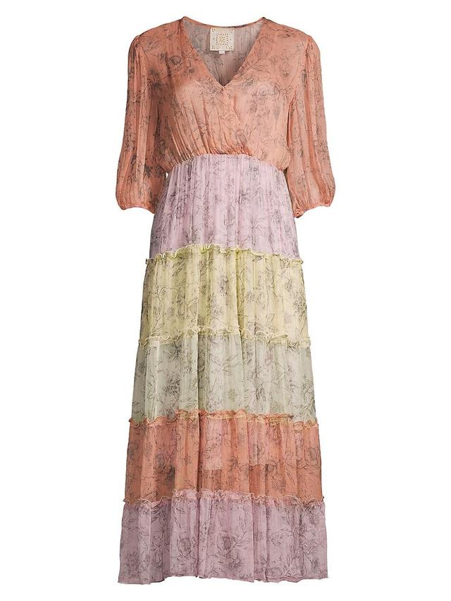 Womens Liza Crinkled Chiffon Midi-Dress Product Image