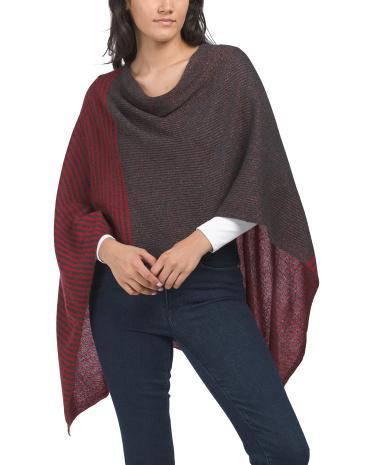 Cashmere Cowl Neck Poncho for Women | Metal/Cashmere Product Image