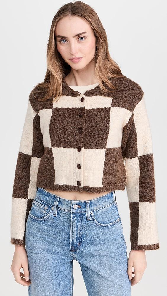 Moon River Collar Checkered Sweater | Shopbop Product Image