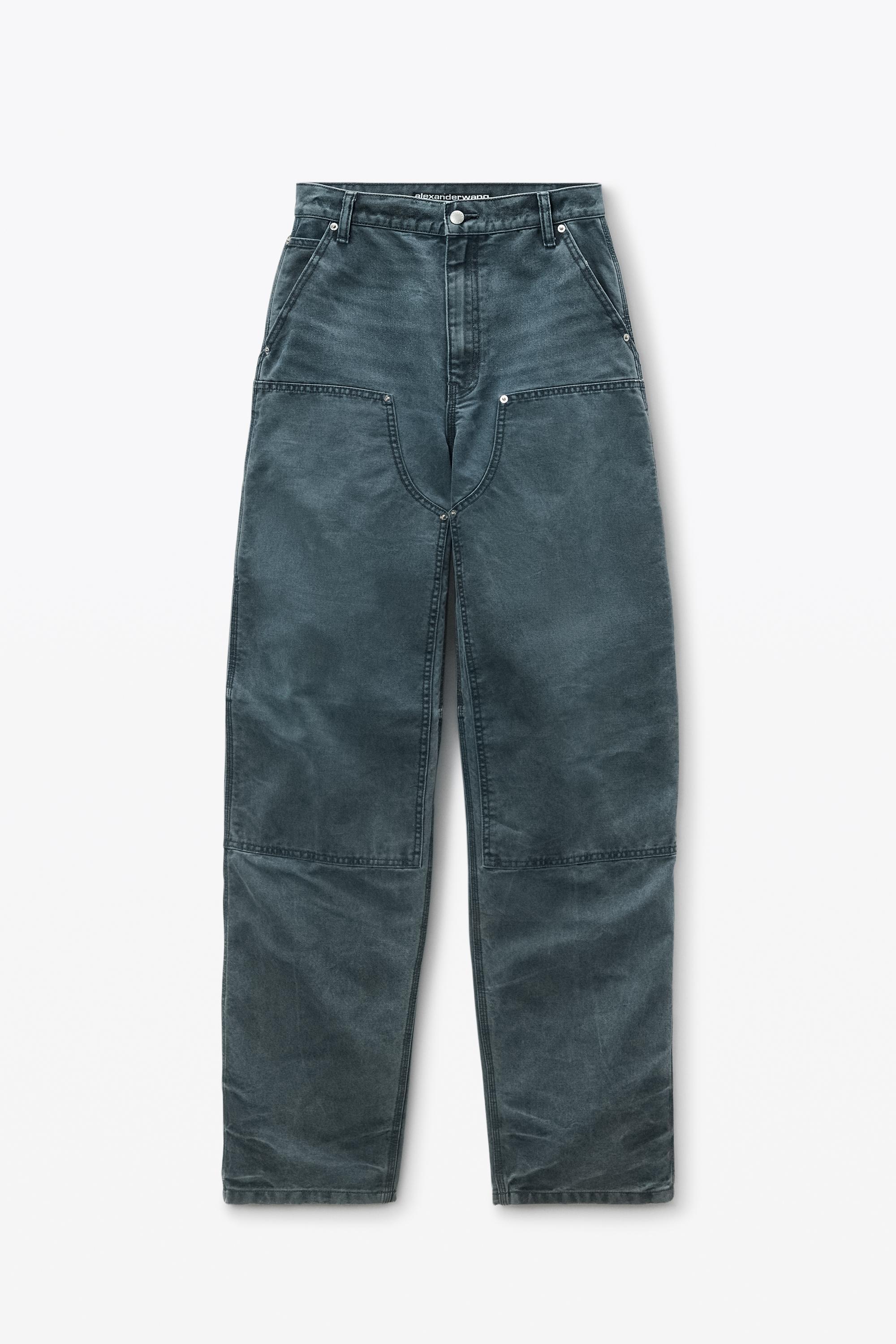 High Waisted Workwear Carpenter Pants In Denim Product Image