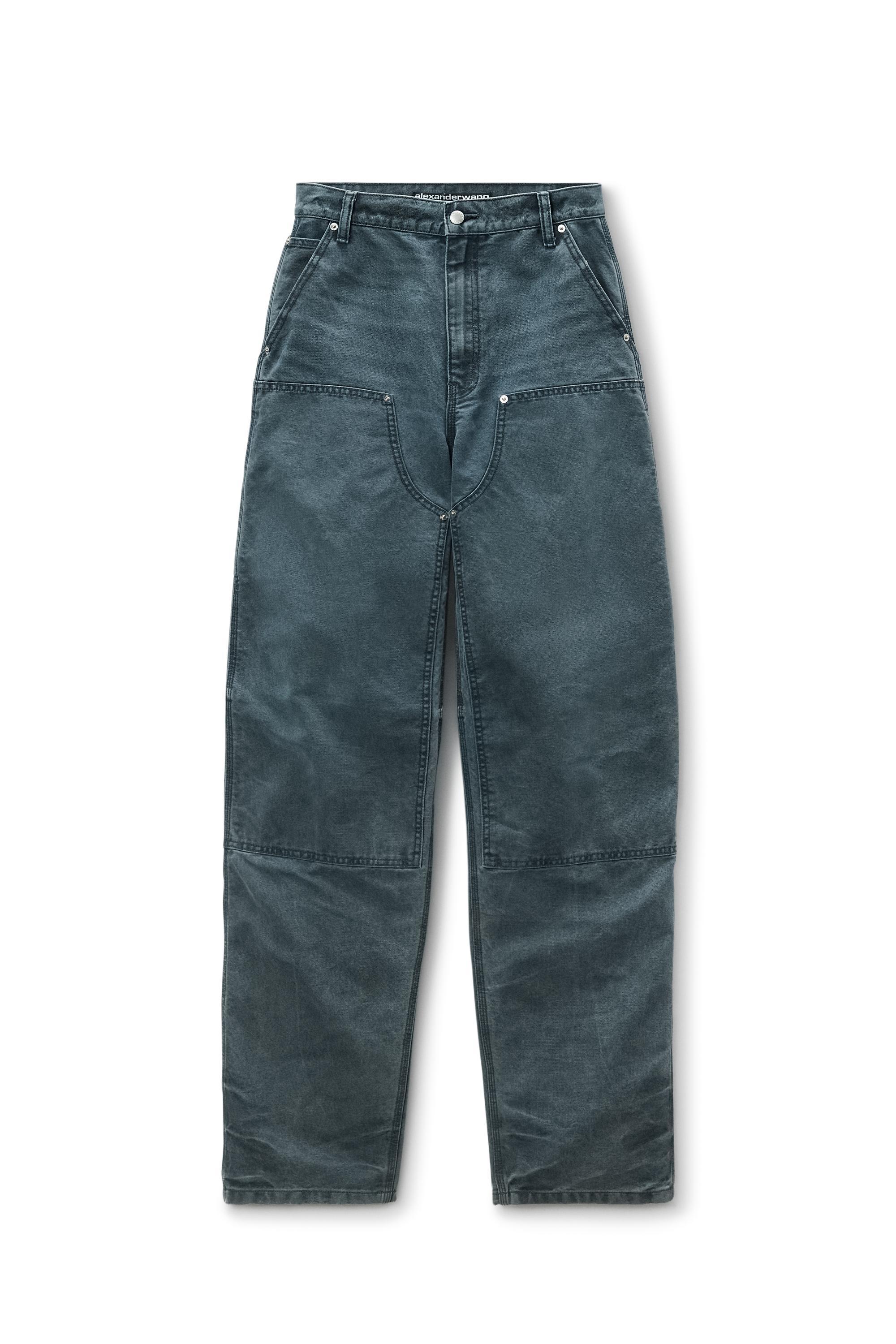 High Waisted Workwear Carpenter Pants In Denim Product Image