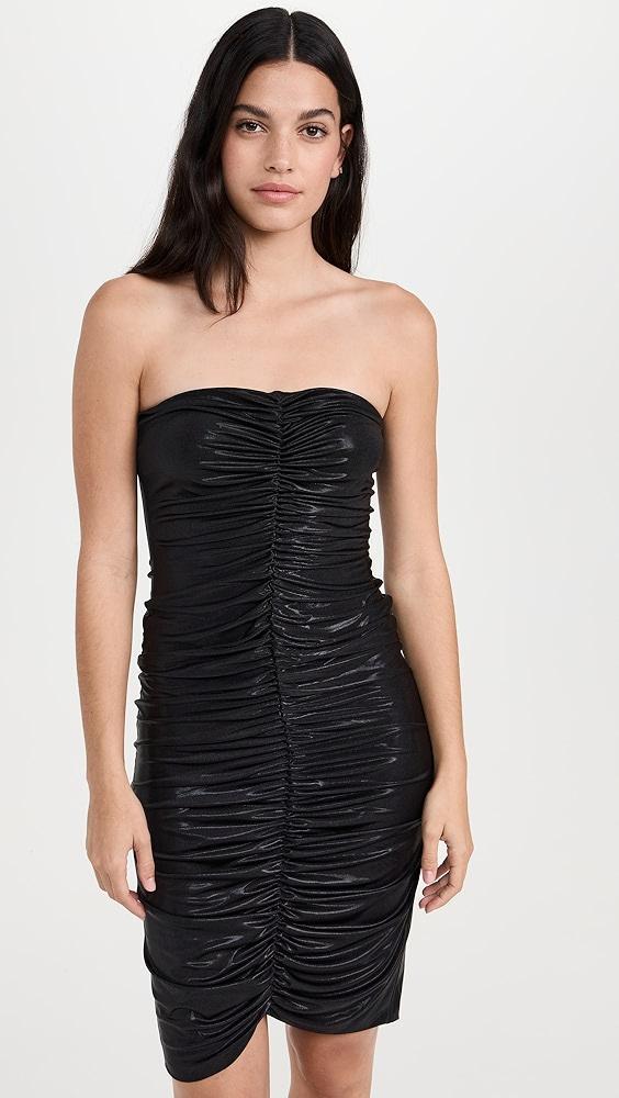 Norma Kamali Strapless Shirred Front Dress To Knee | Shopbop Product Image