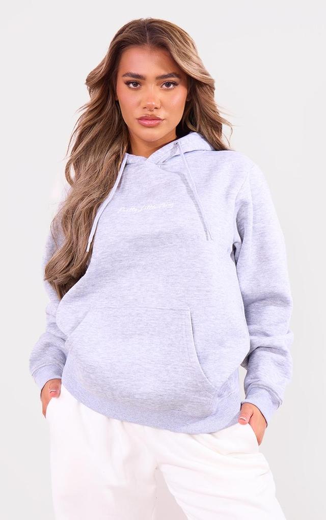 PRETTYLITTLETHING Grey Marl Oversized Sweat Hoodie Product Image