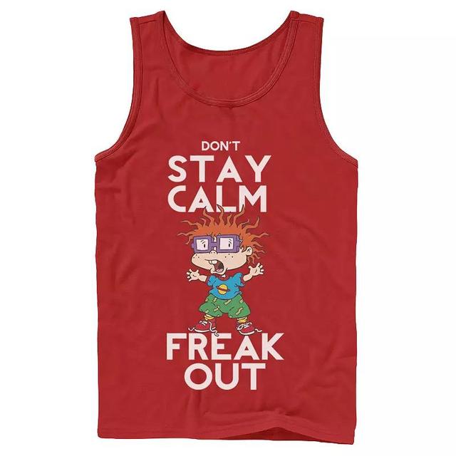 Mens Nickelodeon Rugrats Chuckie Dont Stay Calm Freak Out Graphic Tank Top Athletic Grey Product Image