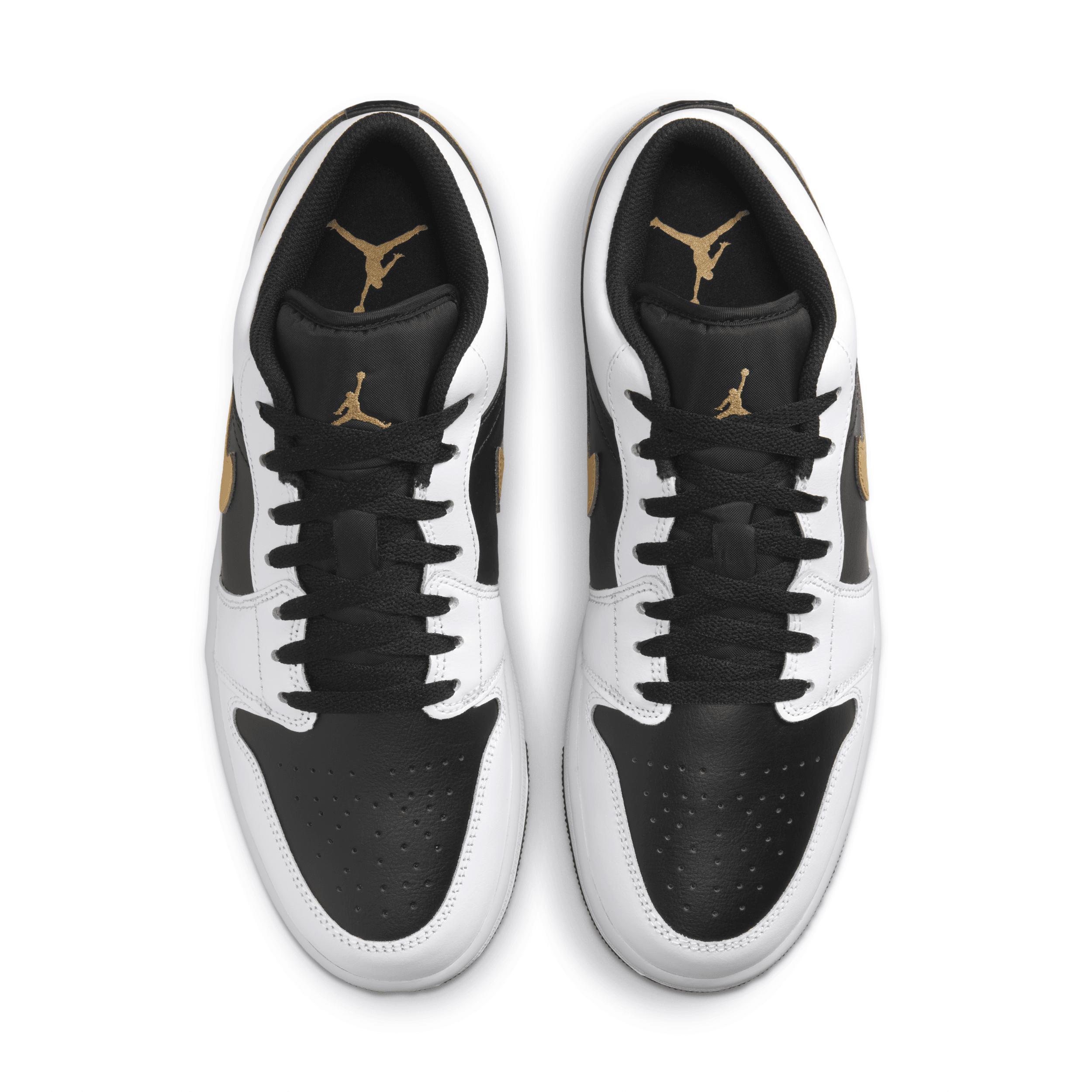 Jordan Mens Jordan AJ 1 Low - Mens Shoes Gold/White/Black Product Image