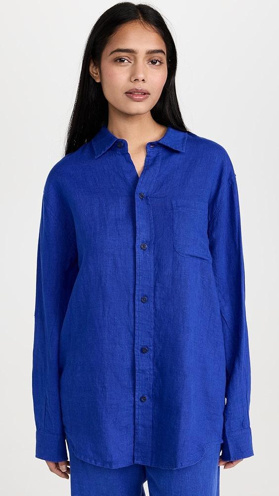 Desmond & Dempsey Lounge Plain Linen Shirt | Shopbop Product Image