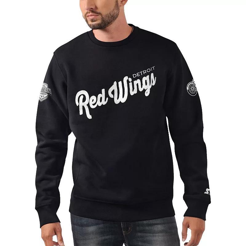 Mens Starter Detroit Red Wings Ice Cross-CheckPullover Sweatshirt Product Image