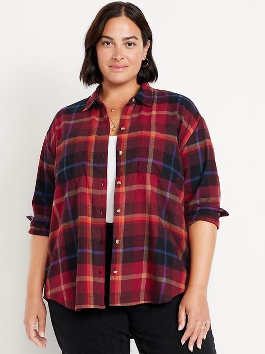 Flannel Boyfriend Button-Down Shirt Product Image