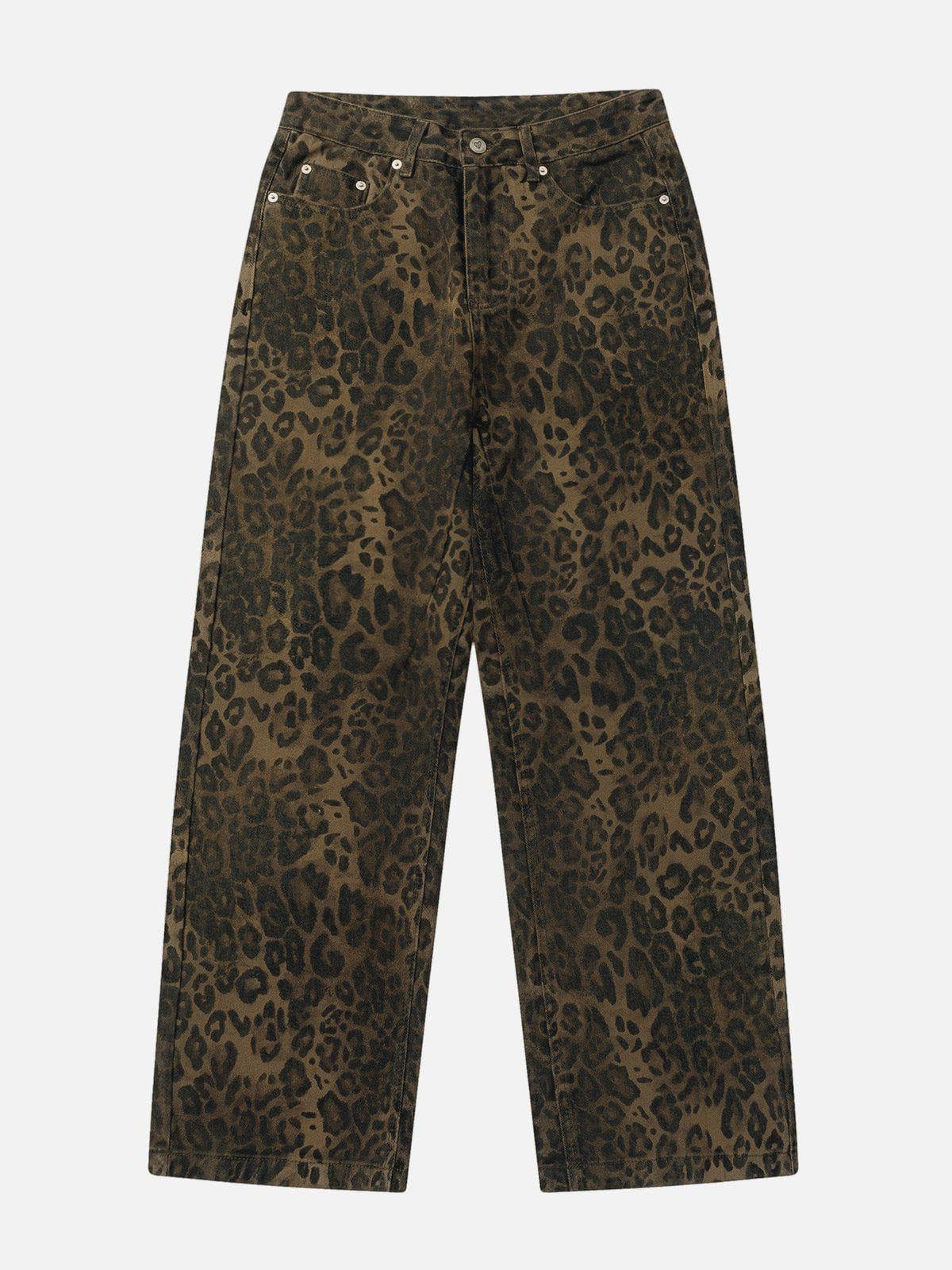 Leopard Print Jeans Product Image