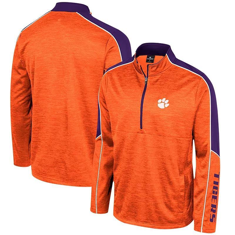 Mens Colosseum Clemson Tigers Marled Half-Zip Jacket Product Image