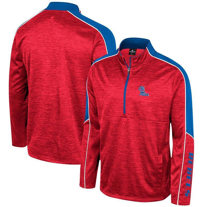 Mens Colosseum Blue Ole Miss Rebels Marled Half-Zip Jacket Product Image