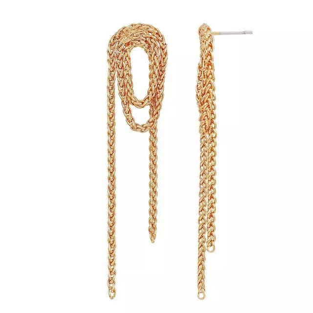 Berry Jewelry Gold Tone Chain Drop Earrings, Womens, None Product Image