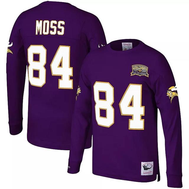 Mens Mitchell & Ness Randy Moss Minnesota Vikings Big & Tall Retired Player Name & Number Long Sleeve Top Product Image