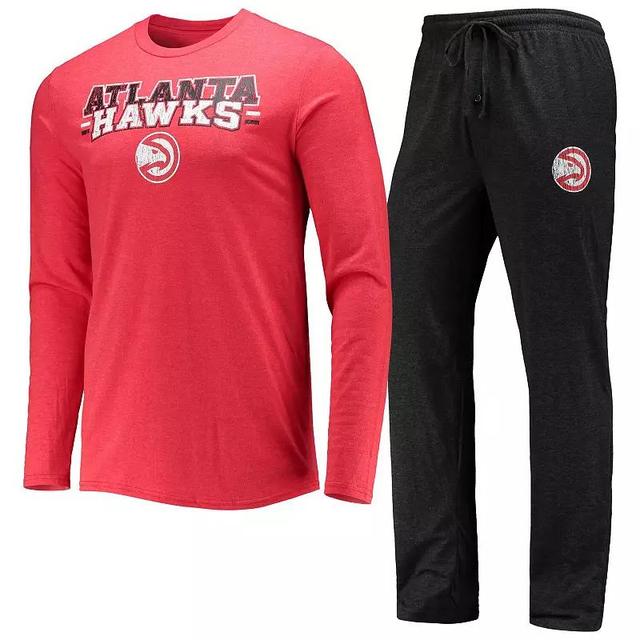 Mens Concepts Sport /Red Atlanta Hawks Long Sleeve T-Shirt & Pants Sleep Set Product Image