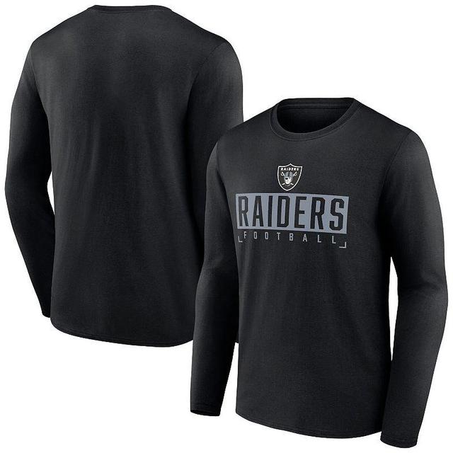 Mens Fanatics Branded Black Las Vegas Raiders Big & Tall Wordmark Long Sleeve T-Shirt Product Image