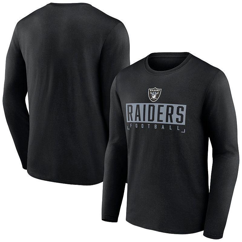 Mens Fanatics Branded Black Las Vegas Raiders Stack The Box Long Sleeve T-Shirt Product Image