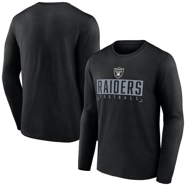 Mens Fanatics Branded Black Las Vegas Raiders Stack The Box Long Sleeve T-Shirt Product Image