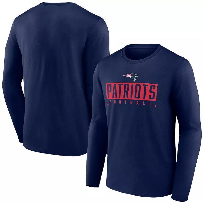 Mens Fanatics Branded Navy Houston Texans Stack The Box Long Sleeve T-Shirt Product Image