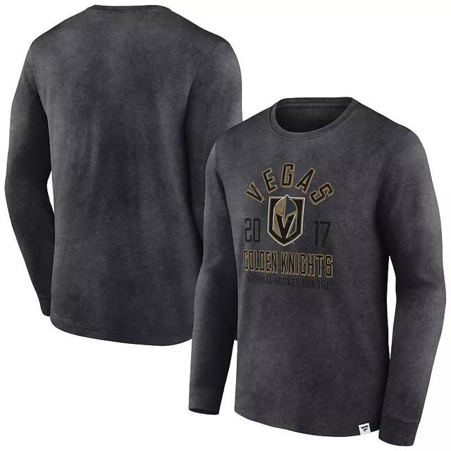 Mens Fanatics Branded Heather Charcoal Vegas Golden Knights Keep The Zone Long Sleeve T-Shirt Product Image