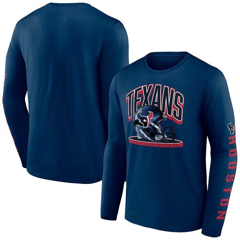 Mens Fanatics Branded Houston Texans Helmet Platform Long Sleeve T-Shirt Blue Product Image