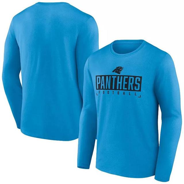 Mens Fanatics Branded Blue Carolina Panthers Big & Tall Wordmark Long Sleeve T-Shirt Product Image