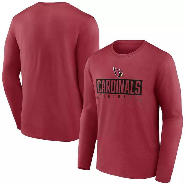 Mens Fanatics Branded Cardinal Arizona Cardinals Stack The Box Long Sleeve T-Shirt Product Image