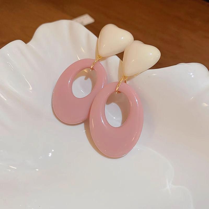 Heart Hoop Alloy Drop Earring Product Image